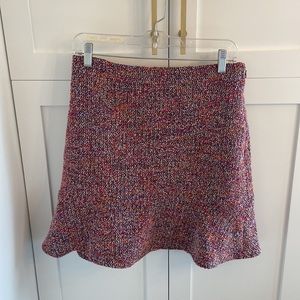 Loft ruffle tweed skirt